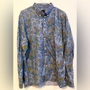 Barney Cools Designer Streetwear Men’s casual button down Floral dress shirt